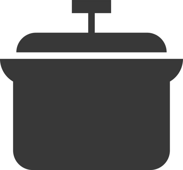 Küchengeschirr Topf Symbol Solidem Stil — Stockvektor