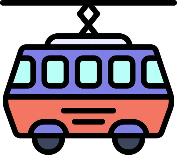 运输车辆有轨电车图标 有轮廓线样式 — 图库矢量图片