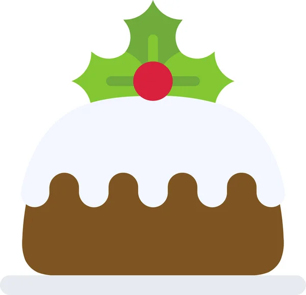 Christmas Food Pudding Icon Weihnachtskategorie — Stockvektor