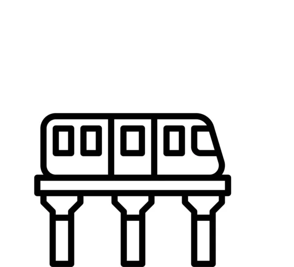 Véhicule Transport Ciel Train Icône Dans Style Contour — Image vectorielle