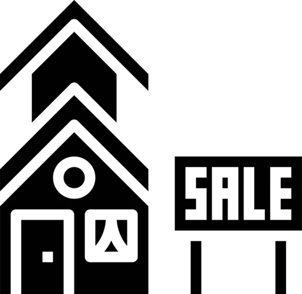 Hausverkauf Zeichen Symbol Solidem Stil — Stockvektor