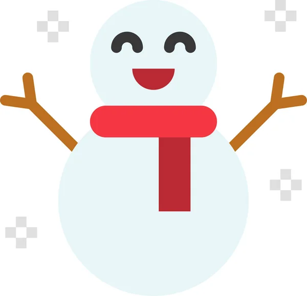 圣诞节雪人图标 扁平风格 — 图库矢量图片