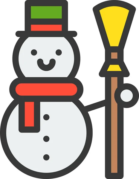 Иконка Снега Метлы Стиле Фиброплана — стоковый вектор