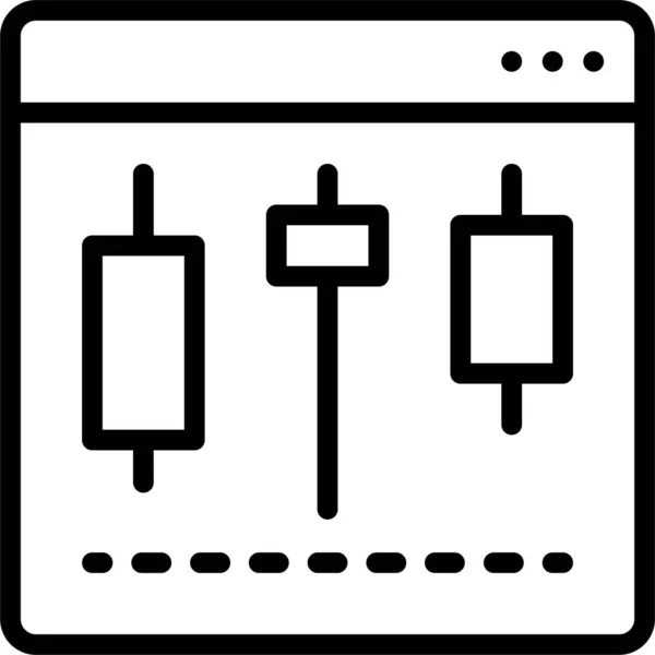 Candlestick Chart Stock Icon Outline Style — Stock vektor