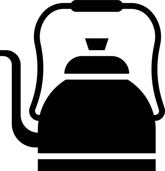 Kávézó Vízforraló Ikon Szilárd Stílusban — Stock Vector
