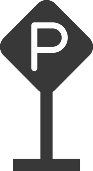 Parkeren Bord Verkeerstekens Pictogram Solide Stijl — Stockvector