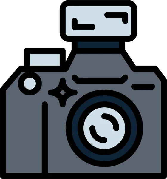 Camera Foto Pictogram Filedoutline Stijl — Stockvector