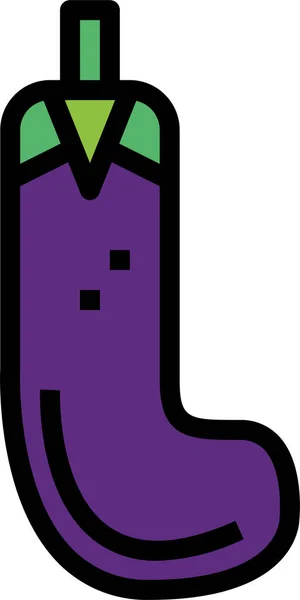 Aubergine Eggplant Nature Icon Filledoutline Style — Stock vektor