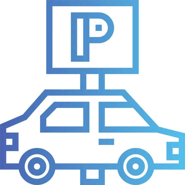 Car Parking Parkings Icon Outline Style — Vector de stock