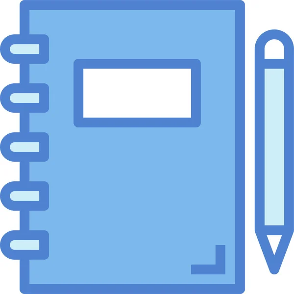 Education Learning Notebook Icon Filledoutline Style —  Vetores de Stock