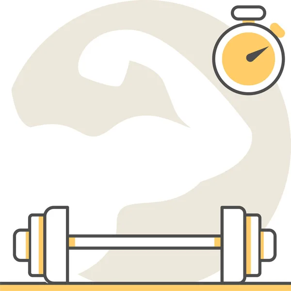 Icono Fitness Diseño Club Estilo Plano — Vector de stock