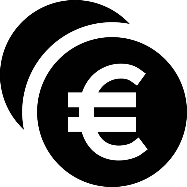 Moneda Efectivo Monedas Icono Estilo Sólido — Vector de stock