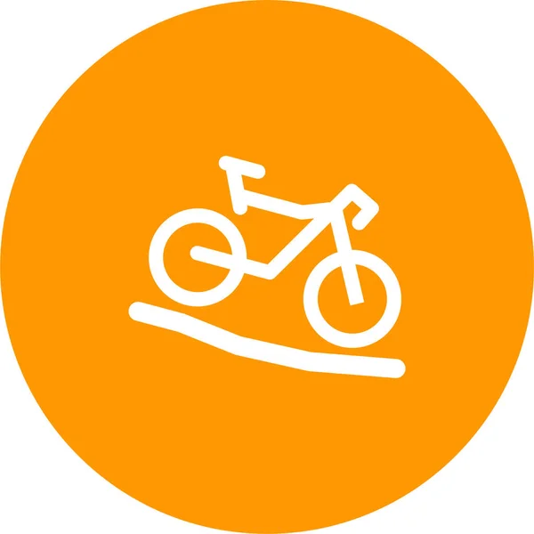 Aventura Bicicleta Icono Estilo Sólido — Vector de stock