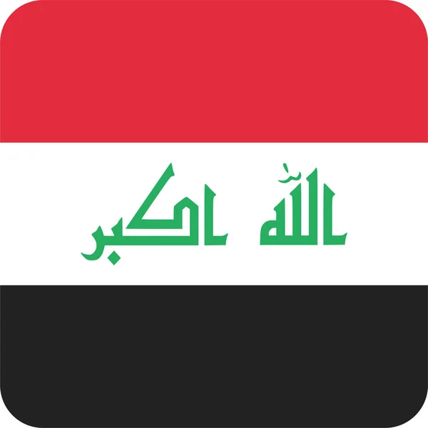 Bandiera Del Paese Icona Iraq Stile Piatto — Vettoriale Stock