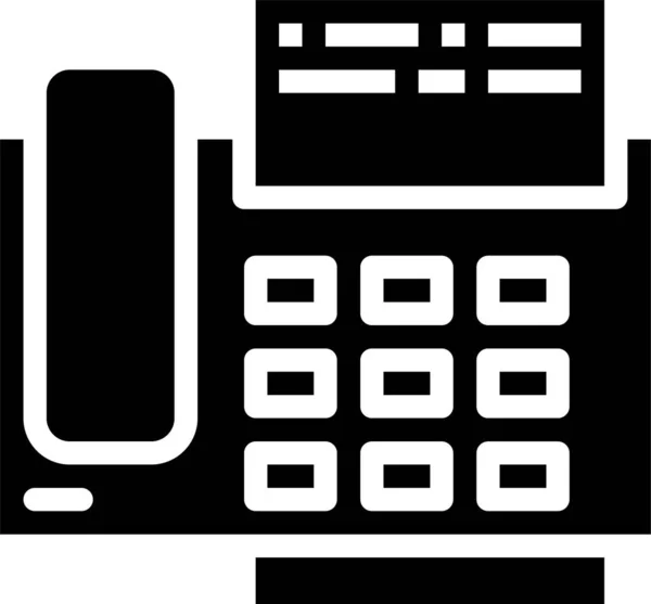 Call Fax Phone Icon Solid Style — Stockvector