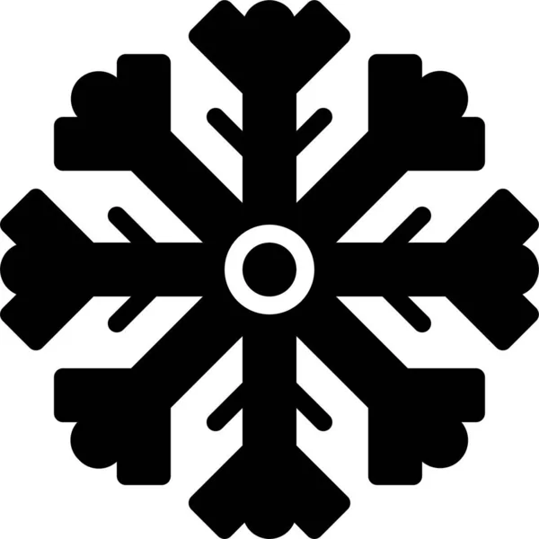 Frost Schnee Schneeflocke Symbol Solidem Stil — Stockvektor