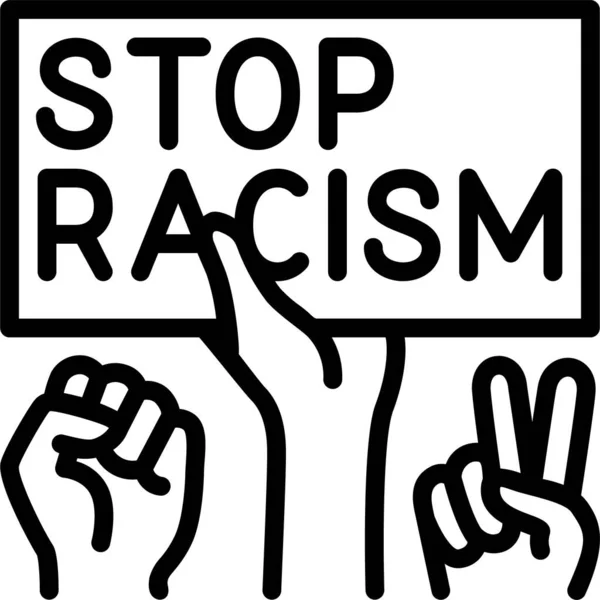 Negro Vidas Materia Lema Racismo Icono — Vector de stock
