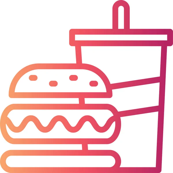 Fast Food Food Hamburger Icon Smooth Style — Vetor de Stock