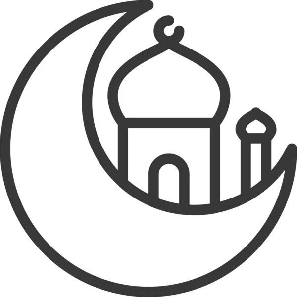 Икона Луны Авраамического Ислам Стиле Наброска — стоковый вектор