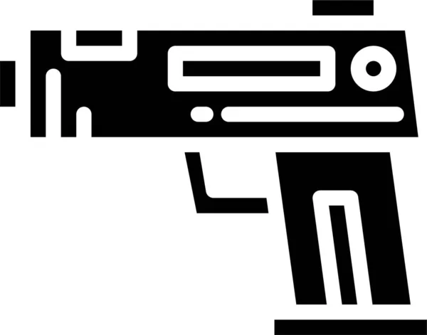 Crime Gun Pistol Icon Solid Style — Vector de stock