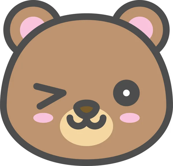 Avatar Bear Cute Icon Filledoutline Style — Stock Vector