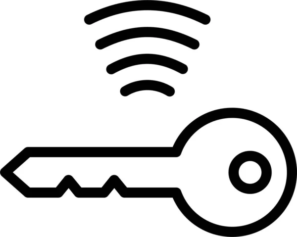 Key Contactless Wireless Icon Outline Style — Διανυσματικό Αρχείο