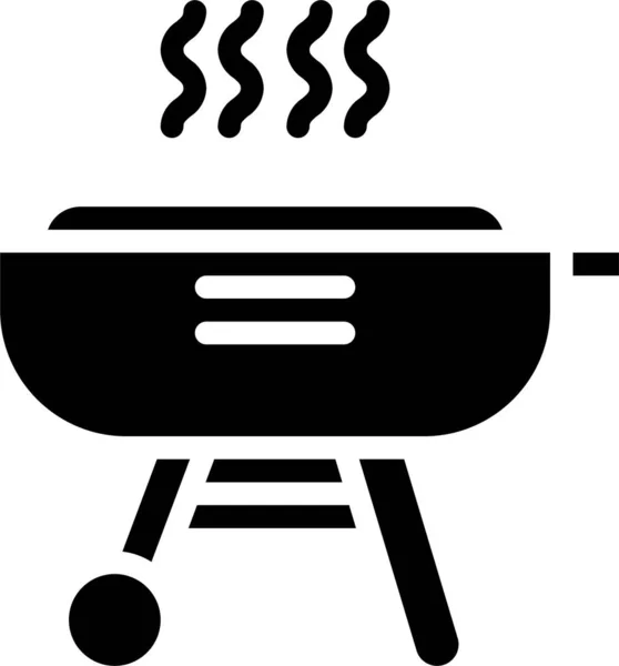 Barbecue Bbq Voedsel Pictogram Vaste Stijl — Stockvector