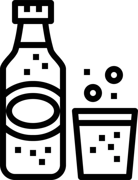 Drink Glass Lemonade Icon Outline Style — Stok Vektör