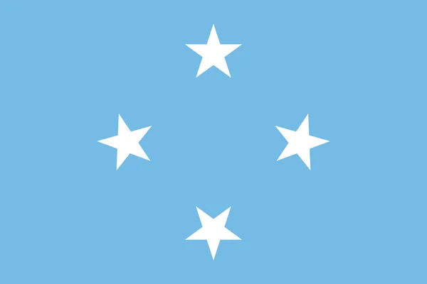 Land Vlag Micronesia Pictogram Platte Stijl — Stockvector