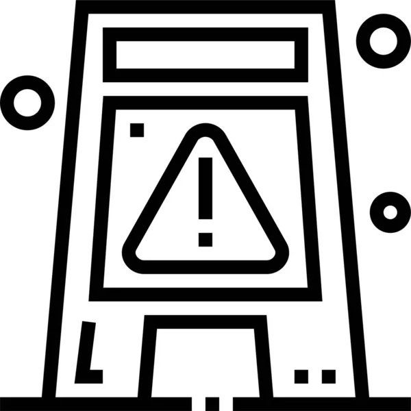 Construction Floor Signaling Icon Outline Style — Vettoriale Stock