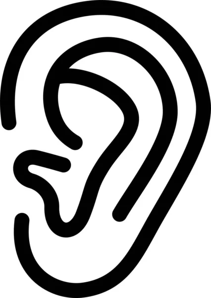 Deaf Ear Ears Icon Outline Style — Stok Vektör