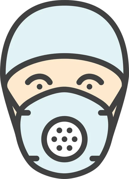 Doctor Mask Physician Icon Filledoutline Style - Stok Vektor