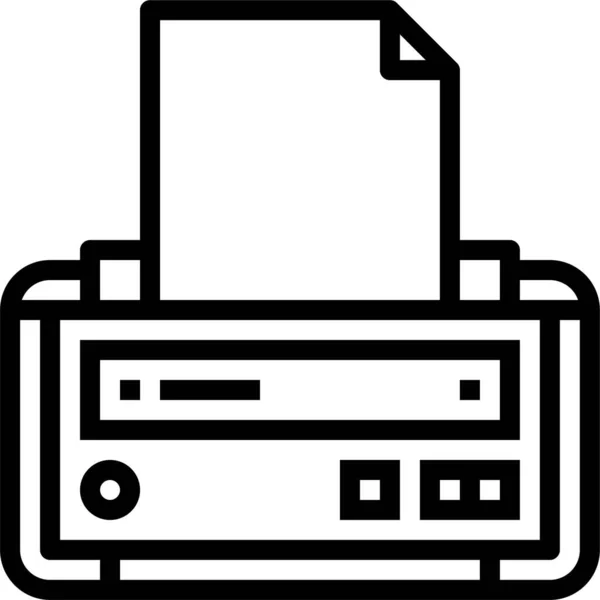 Иконка Чернильного Бумажного Принтера Категории Электронных Приборов — стоковый вектор