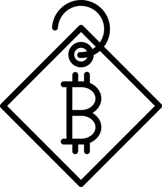 Bitcoin Currency Digital Icon Outline Style — Stock Vector