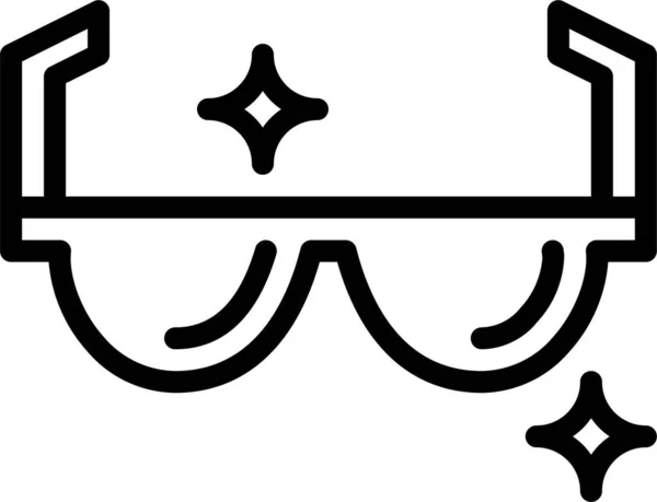 眼镜在轮廓样式中显示时尚保护图标 — 图库矢量图片