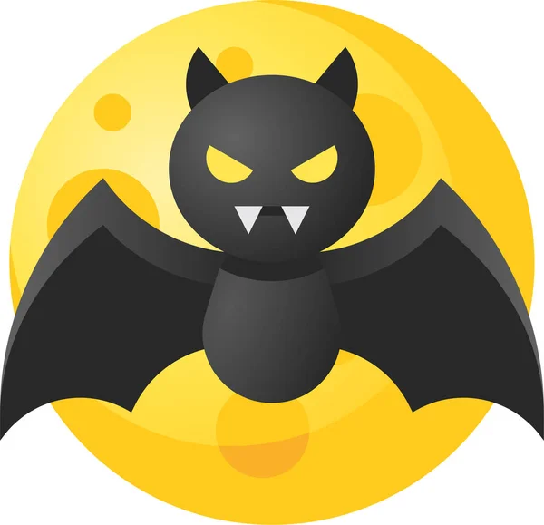 Avatar Bat Halloween Icon Smooth Style — Stock Vector