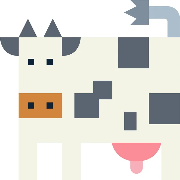 Animal Cow Milk Icon Flat Style — Stockový vektor