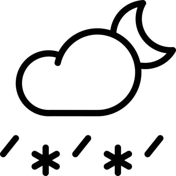 Σύννεφο Πρόβλεψη Εικονίδιο Φεγγάρι Στυλ Περίγραμμα — Διανυσματικό Αρχείο