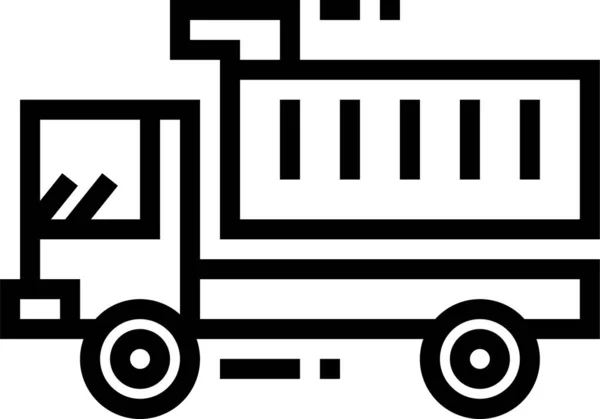 Car Dump Truck Icon Outline Style — Stock Vector