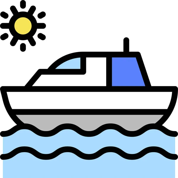 夏のカテゴリのボート夏の旅行のアイコン — ストックベクタ