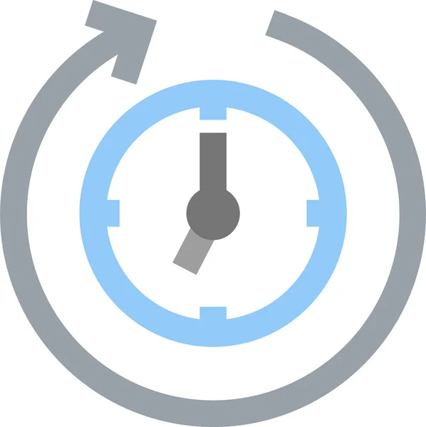 Clock Clockwise Reminder Icon Flat Style — Vetor de Stock