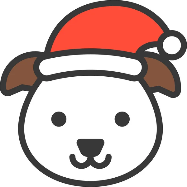 Avatar Animal Icono Navidad Estilo Filledoutline — Vector de stock