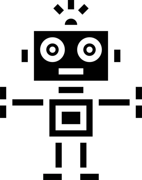 Baby Children Robot Icon Solid Style — Archivo Imágenes Vectoriales