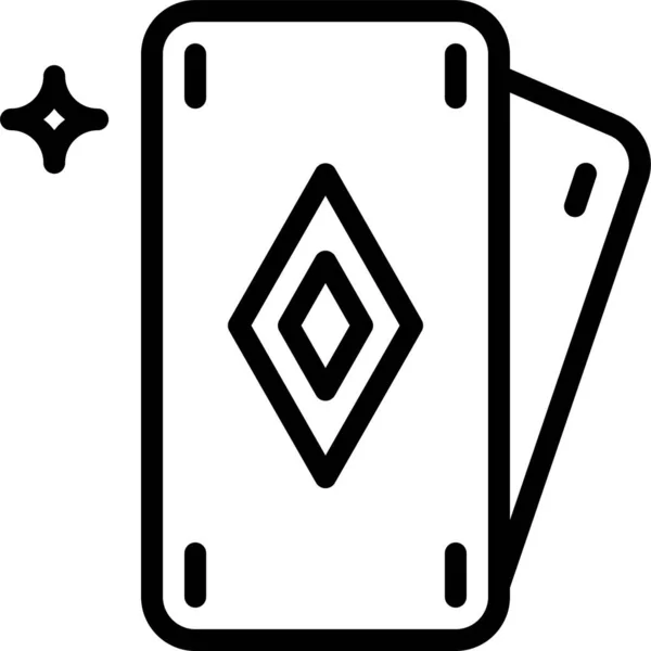 Tarjetas Casino Poker Icono Estilo Esquema — Archivo Imágenes Vectoriales