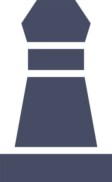 Значок Шахматной Пешки Твердом Стиле — стоковый вектор