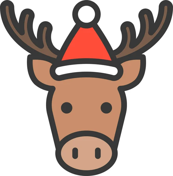 Dier Avatar Kerst Icoon Filedoutline Stijl — Stockvector