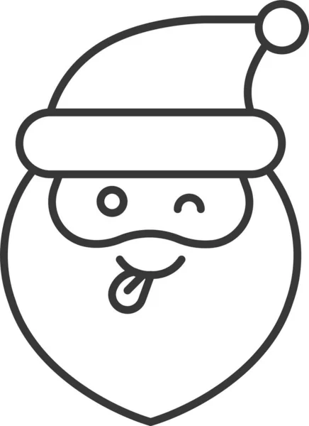 Avartar Emoji Weihnachtsmann Symbol Umriss Stil — Stockvektor