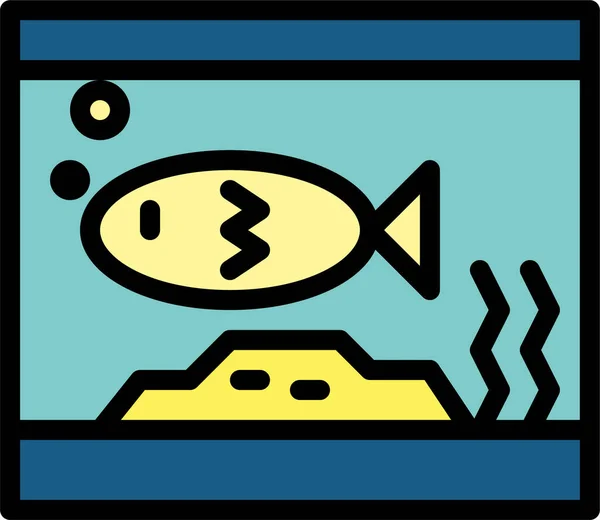 Bone Fish Fishbones Icon Filledoutline Style — Stock vektor