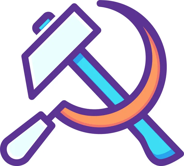 Communist Labor May Icon Filledoutline Style — Vettoriale Stock