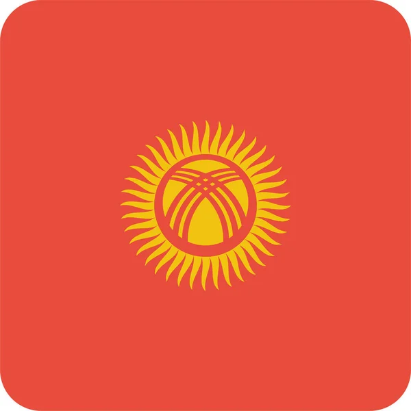 Country Flag Kyrgyzstan Icon Flat Style — Διανυσματικό Αρχείο